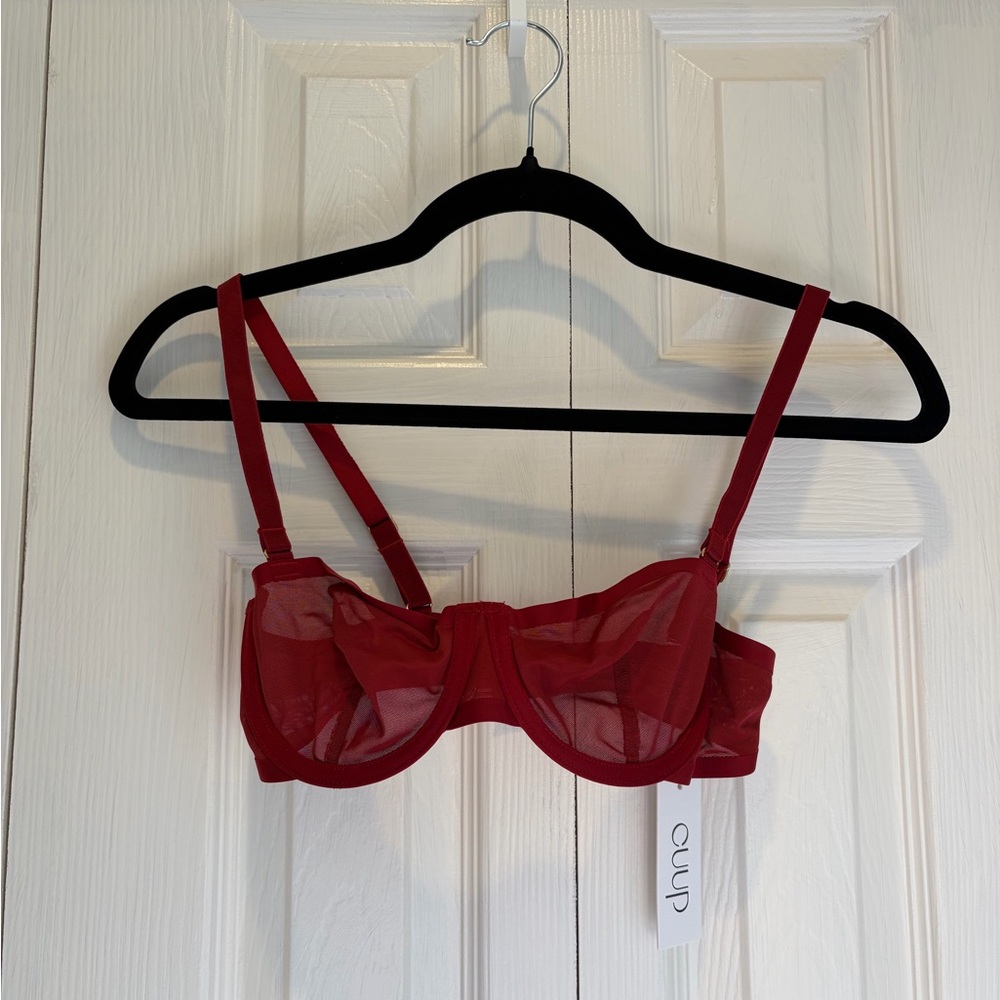 NWT CUUP Balconette Mesh Bra Rouge 32B